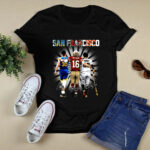 San Francisco Stephen Curry Joe Montana Buster Posey signatures 3 T Shirt