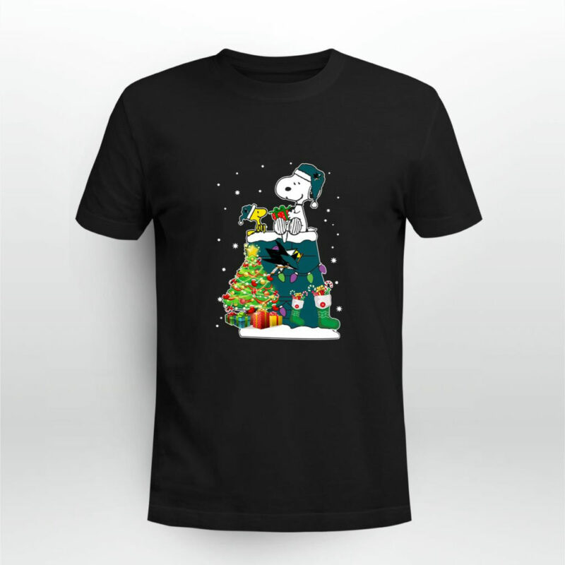 San Jose Sharks Snoopy Woodstock Christmas 0 T Shirt