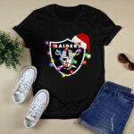 Santas Hat Merry Christmas Oakland Raiders 2 T Shirt