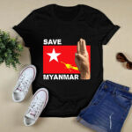 Save Myanmar Burma Nld Flag 4 T Shirt