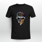 Skull Oakland Raiders And Los Angeles Lakers 3 T Shirt