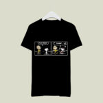 Snoopy And Charlie Brown Play Dead Truckin black 2 T Shirt