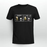 Snoopy And Charlie Brown Play Dead Truckin black 3 T Shirt