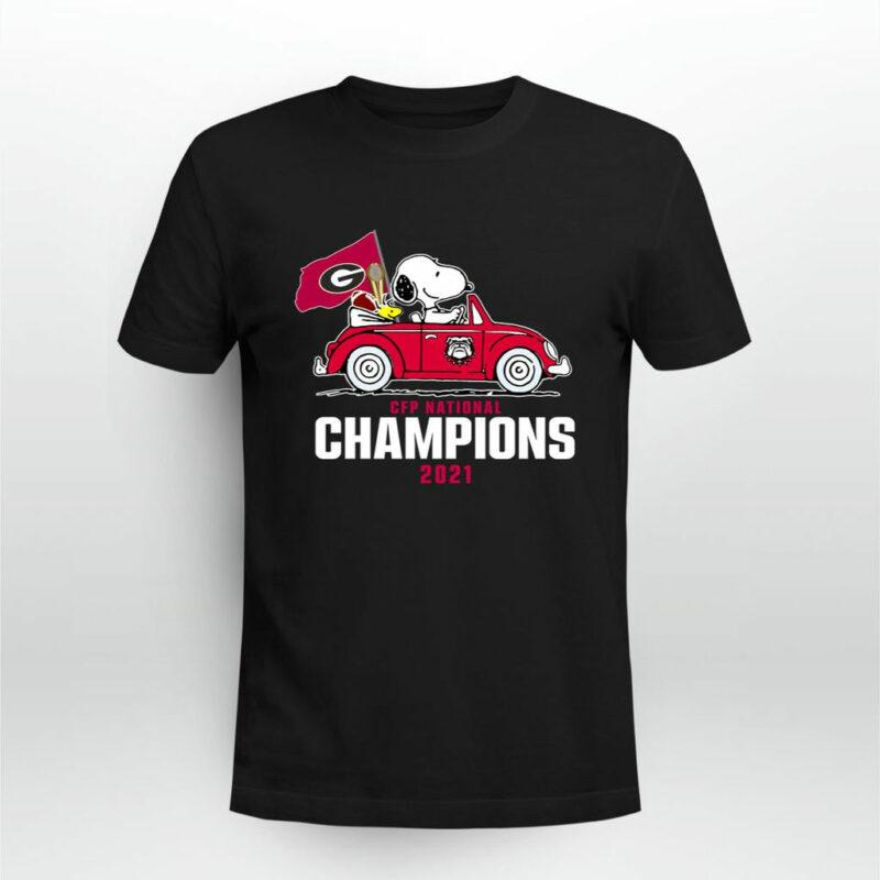Snoopy And Woodstock Georgia Bulldogs Super Bowl Lvi Champions 0 T Shirt