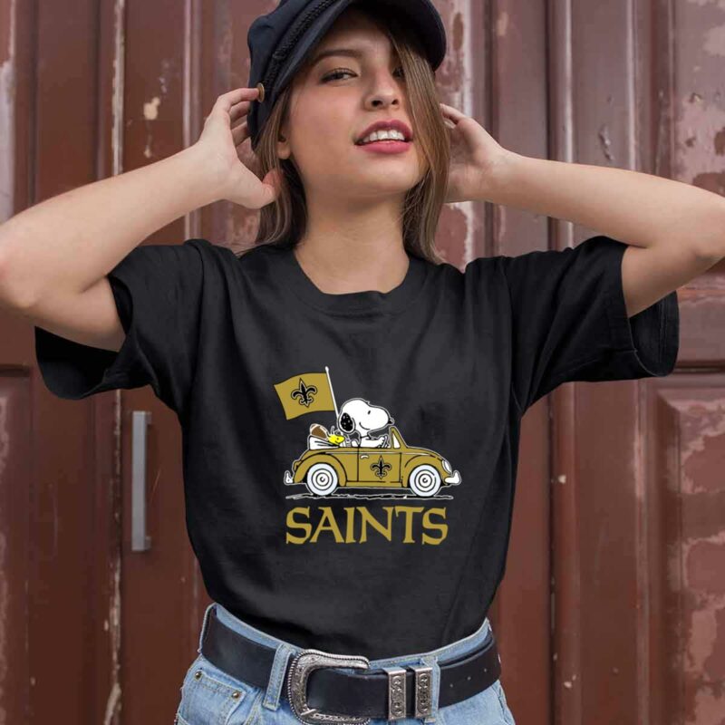 Snoopy And Woodstock Ride The New Orleans Saints Car 0 T Shirt