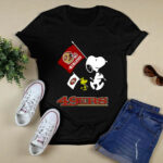 Snoopy And Woodstock San Francisco Sport Football Flag 2 T Shirt