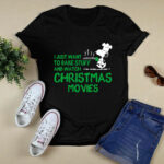 Snoopy I Just Want To Bake Stuff And Watch Christmas Movies 4 T Shirt