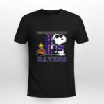 Snoopy Joe Cool And Woodstock The Baltimore Ravens 2 T Shirt