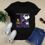Snoopy Joe Cool And Woodstock The Baltimore Ravens 3 T Shirt