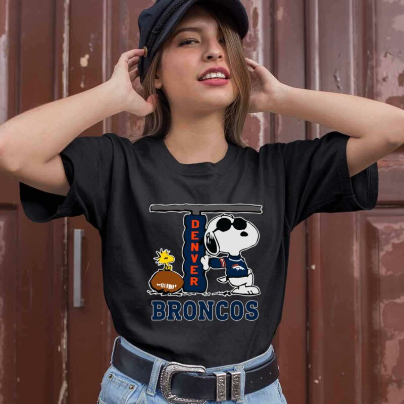 Snoopy Joe Cool And Woodstock The Denver Broncos 0 T Shirt