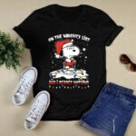 Snoopy On The Naughty List And I Regret Nothing Christmas 4 T Shirt