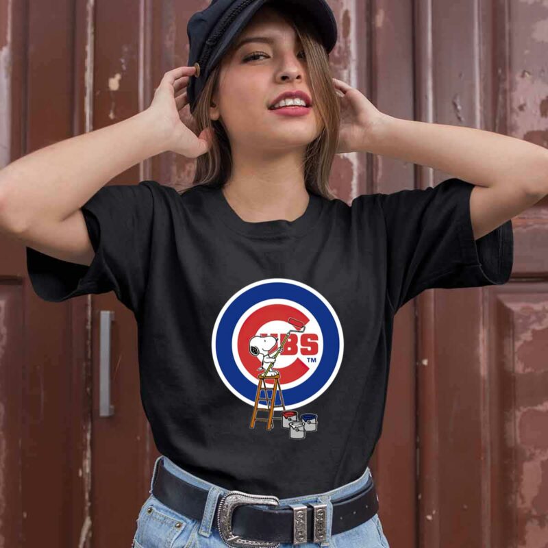 Snoopy Paints The Logo Chicago Cubs Baseball 0 T Shirt