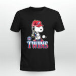 Snoopy Playing Baseball Minnesota Twins 2 T Shirt
