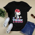 Snoopy Playing Baseball Minnesota Twins 4 T Shirt