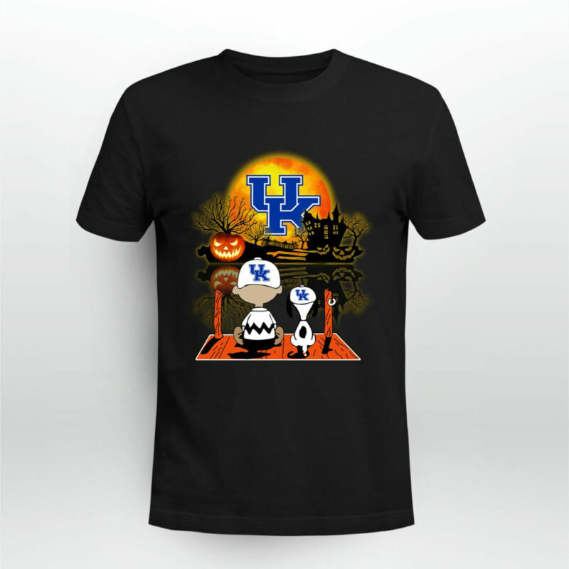 Snoopy And Charlie Brown Pumpkin Kentucky Wildcats Halloween Moon 0 T Shirt