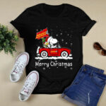 Snoopy and Woodstock drive car Advance auto parts merry christmas 4 T Shirt