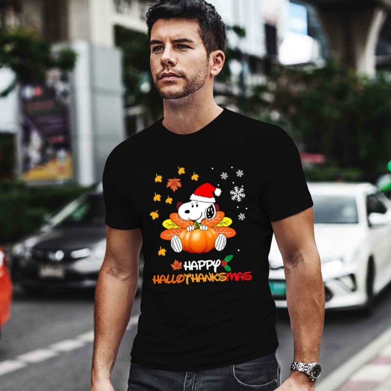 Snoopy Happy Hallothanksmas Halloween Thanksgiving Christmas 0 T Shirt