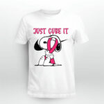 Snoopy hug Breast Cancer Just Cure It Nike Pink 4 T Shirt