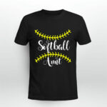Softball Aunt Ball Auntie Player Funny 3 T Shirt