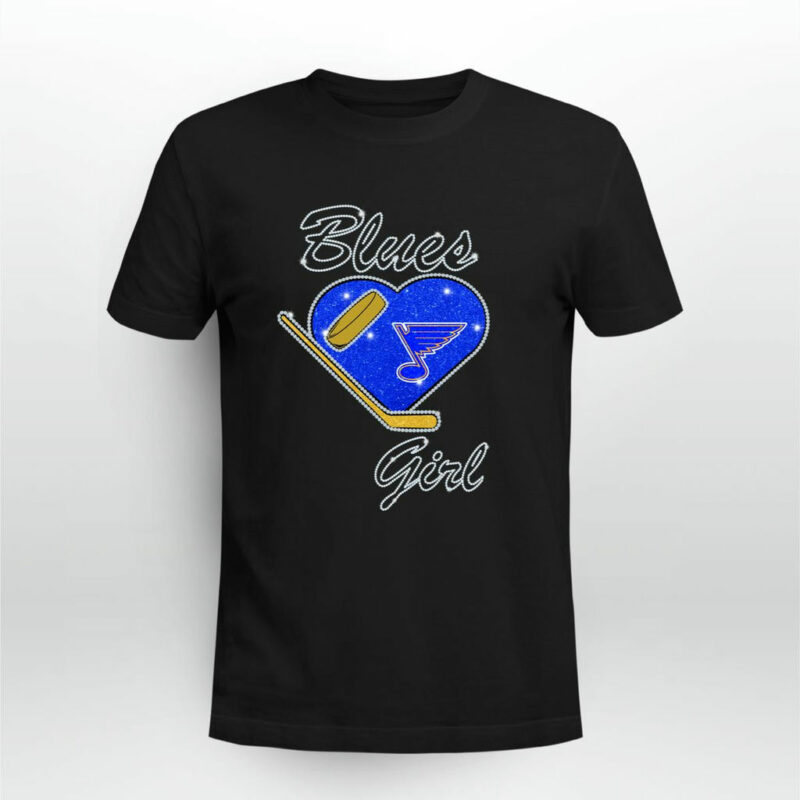 St Louis Blues Girl Heart Hockey 0 T Shirt