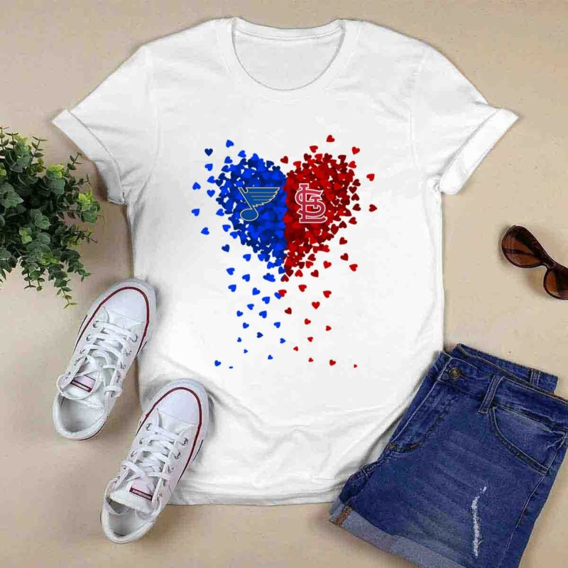 St Louis Blues St Louis Cardinals Heart Logo 0 T Shirt