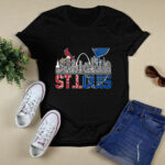 St Louis Skyline St Louis Cardinals vs St Louis Blues 2 T Shirt