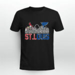 St Louis Skyline St Louis Cardinals vs St Louis Blues 3 T Shirt