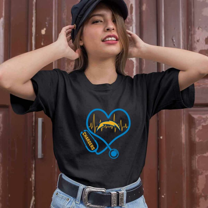 Stethoscope Heart Los Angeles Chargers 0 T Shirt