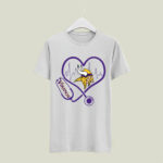 Stethoscope Heart Minnesota Vikings Logo 5 T Shirt