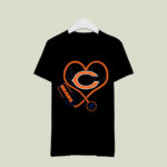 Stethoscope Heartbeat Nurse Symbol Chicago Bears 4 T Shirt