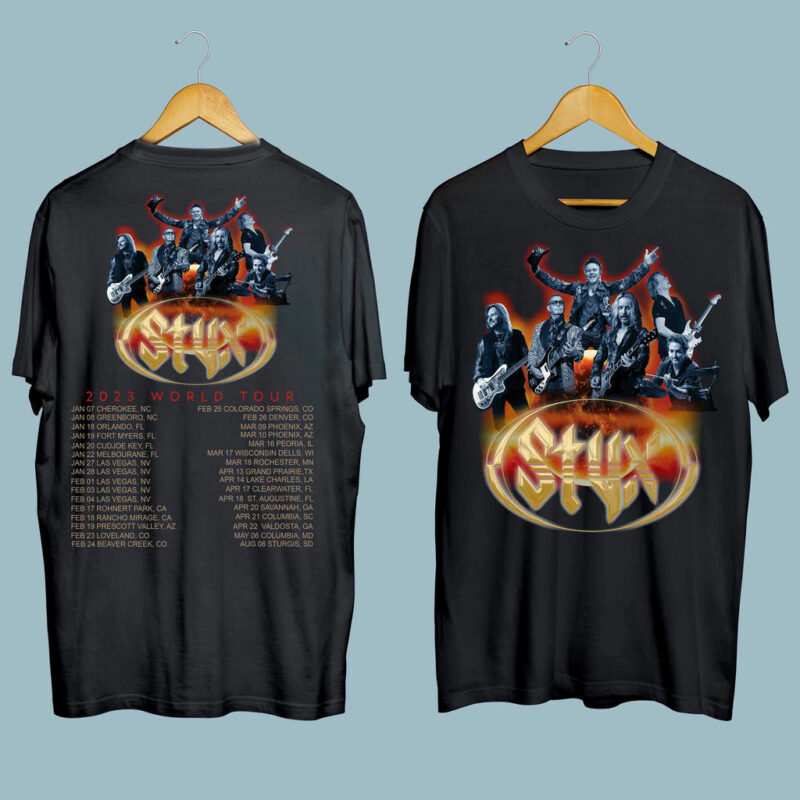 Styx Rock Band Tour 2023 Front 4 T Shirt