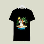 Summer Vacation Dabbing Beagle Surfing Surfboard 440 T Shirt