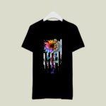 Sunflower Skull Zero Fucks Given 3 T Shirt