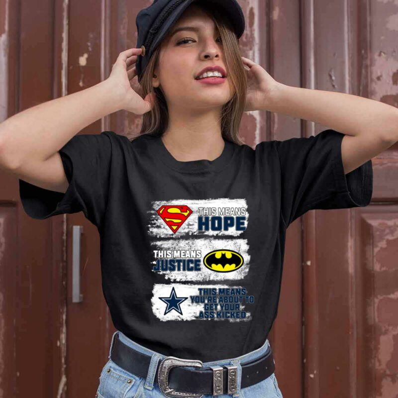 Superman Batman Dallas Cowboys Mean Kick Your Ass 0 T Shirt