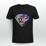 Superman Las Vegas Raiders And Los Angeles Lakers 3 T Shirt