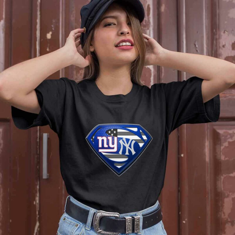 Superman New York Yankees And New York Giants 0 T Shirt