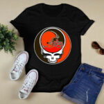 Team Cleveland Browns X Grateful Dead Logo Band 3 T Shirt