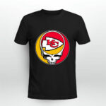 Team Kansas City Chiefs X Grateful Dead Logo Band 3 T Shirt