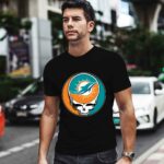 Team Miami Dolphins X Grateful Dead Logo Band 1 T Shirt