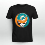 Team Miami Dolphins X Grateful Dead Logo Band 3 T Shirt