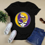 Team Minnesota Vikings X Grateful Dead Logo Band 3 T Shirt