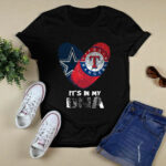 Texas Rangers and Dallas Cowboys Heart Its in my DNA 3 T Shirt