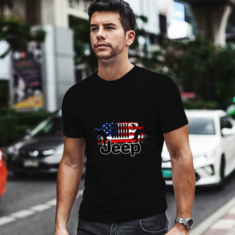 The Best Grandpas Drive Jeeps American Flag Front 1758 T Shirt