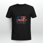 The Best Grandpas Drive Jeeps American Flag Front 2 T Shirt