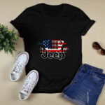 The Best Grandpas Drive Jeeps American Flag Front 3 T Shirt