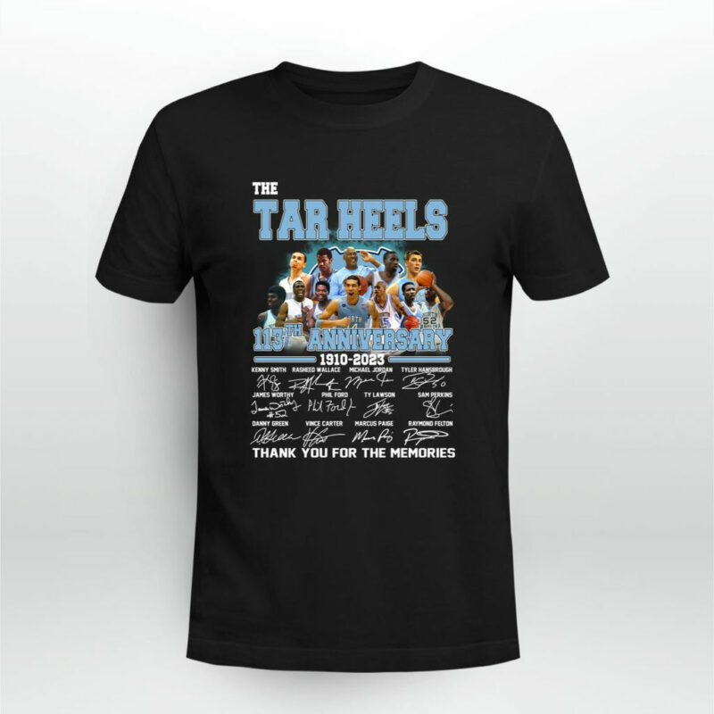 The Carolina Tar Heels Team 113Th Anniversary 1910 2023 Signatures 0 T Shirt