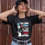 The Cat In The Hat I Will Drink Coors Light Here Or There I Will Drink Coors Light Everywhere 1 T Shirt