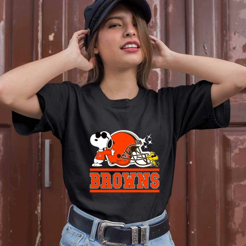 The Cleveland Browns Joe Cool And Woodstock Snoopy Mashup 0 T Shirt