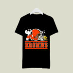 The Cleveland Browns Joe Cool And Woodstock Snoopy Mashup 4 T Shirt