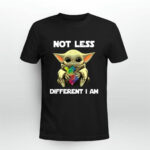 The Mandalorian Baby Yoda Not Less Different I Am Autism Awareness 2 T Shirt